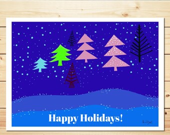 Blank Holiday Cards, Fun Holiday Card Instant Download