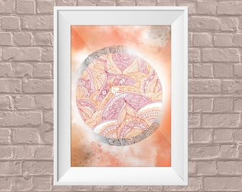 Hand Drawn Mandala Print: Abstract Line Art (Digital Download)