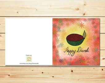 Square Deepawali card, Diwali Celebration Greeting Card