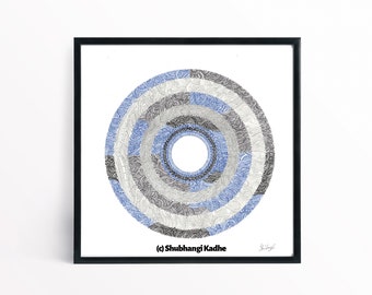 Hand-Drawn Mandala Art Print: Meditation Line Art (Digital Download)