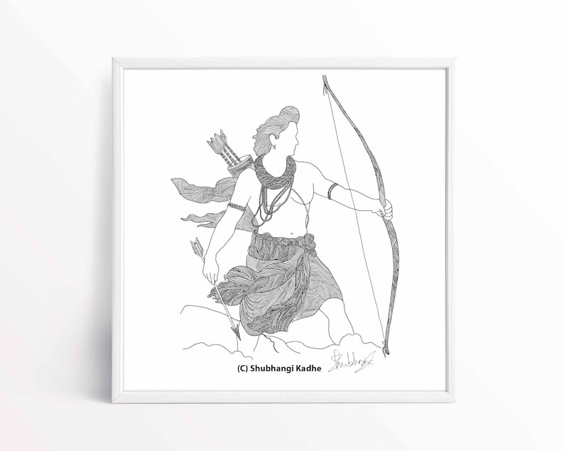 Lord Rama Poster Printable Hindu Devotional Downloadable - Etsy