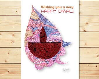Printable Diwali Card Set: Original Design (Digital Download)