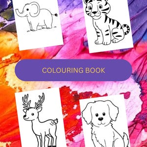 Livro de colorir de animais fofos para crianças – PDF para impressão A4 e Carta EUA | 40 páginas | Download digital instantâneo
