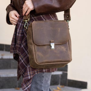 Leather camera bag, camera crossbody bag, travel camera case, photographer gift