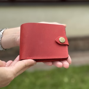 Rode leren damesportemonnee, gepersonaliseerde voorvakportemonnee, gegraveerde slanke portemonnee, kaartgeldportemonnee, zachte leren portemonnee, cadeau voor ouders