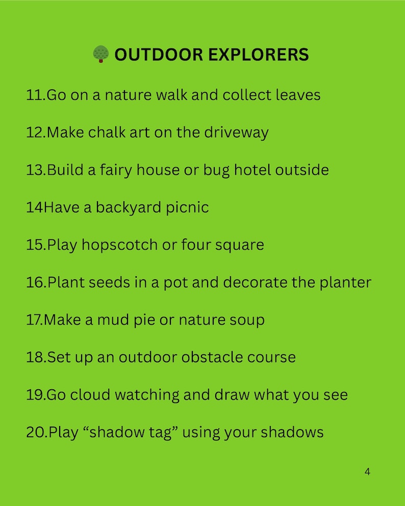 100 Screen-free Activities for Kids, Printable Challenge Tracker and ...