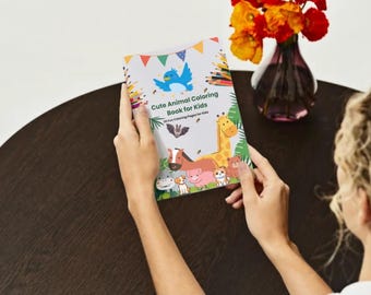 Utskrivbar målarbok för barn i PDF-format – Djungel- och bondgårdsdjur, åldrar 3-6, rolig småbarnsaktivitet