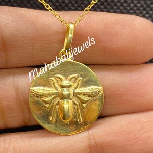 Bienen Halskette - Honig Biene Schmuck - Biene Anhänger - Geschenk für sie Geschenke für Mama - Honig Biene Münze Anhänger Halskette, Biene Charm Halskette,