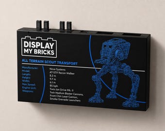 Suporte de parede para placa LEGO® Star Wars UCS com suporte para figura | Acessórios de montagem incluídos