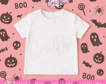 Halloween Kids Tee Mockup – Pink Ghost Background (Digital Download)