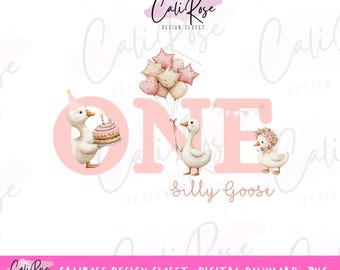 One silly goose png birthday digital download sublimation/dtf pngs download