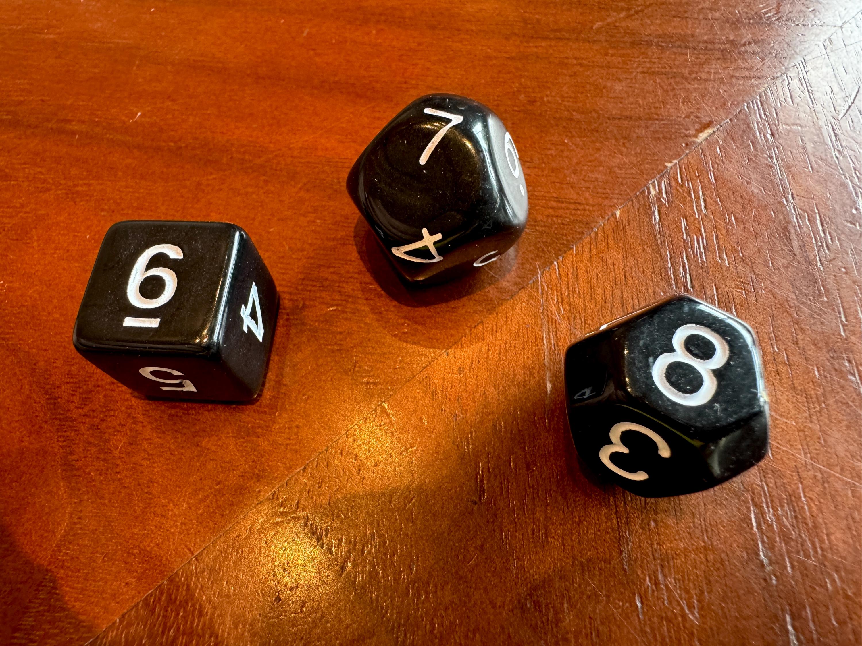 Zocchi Style Fifteen Piece Polyhedral TTRPG Dice Set | D3 | D4