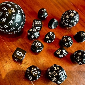 Vijftiendelige polyedrische TTRPG-dobbelstenenset in Zocchi-stijl | d3 | d4 | d5 | d6 | d7 | d8 | d10 | d% | d12 | d16 | d20 | d24 | d30 | d60 | d100