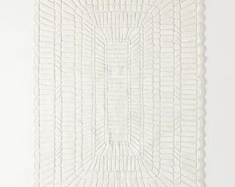 Anthropologie Leighton Ivory Handmade Tufted Wool Area Rug For Bedroom Living Room Office Kitchen Nursery Entryway modern6x9, 8x10, 9x12 Rug