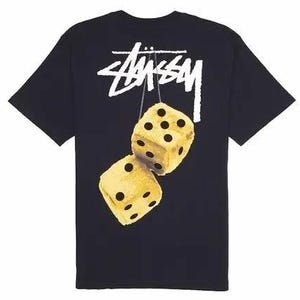 Stussy Dice T-shirt +  free Polythene bag and tag Card