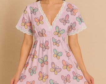 Vestido rosa de mariposa para niñas