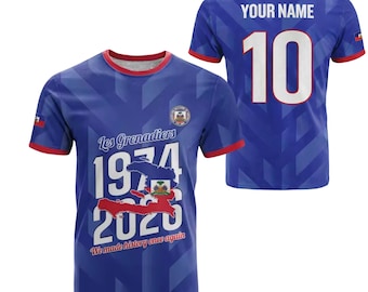 Personalized Haiti Soccer Jersey Shirt, Les Grenadiers Fan Tee, Custom Name Number 10 Blue Football Top, 1974 2026 Gift for Supporters
