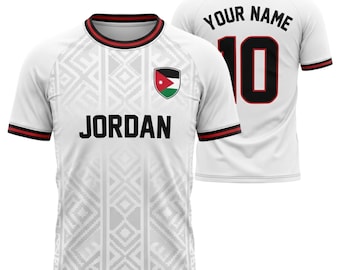Jordan National Team Soccer Jersey, Custom Name Number Football Fan Shirt Gift
