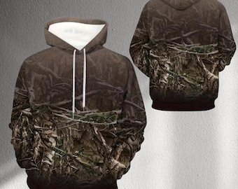 Game Camouflage Zip Hoodie – Woodland Camo Fleece Hoodie Up To 5XL, Heavyweight 300gsm - View #6