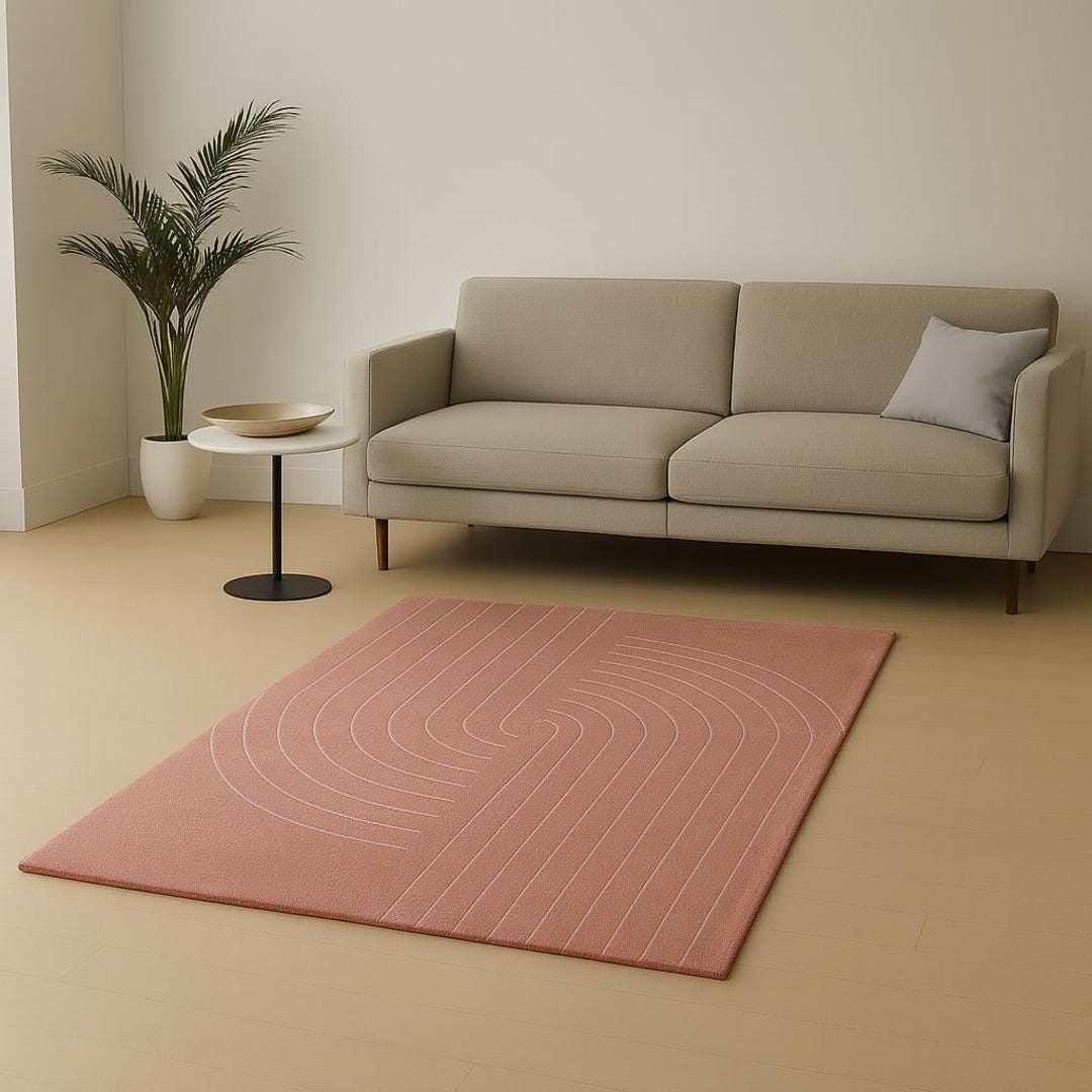 Modern Geometric Hand-tufted Wool Rug, Minimalist Rectangular Carpet in ...