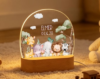 Personalized night light for baby, baby gift birth, night light baby, cute animal night lamp