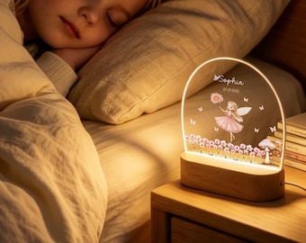 Personalized Baby Girl Acrylic Lamp, Custom Night Light for Nursery Decor