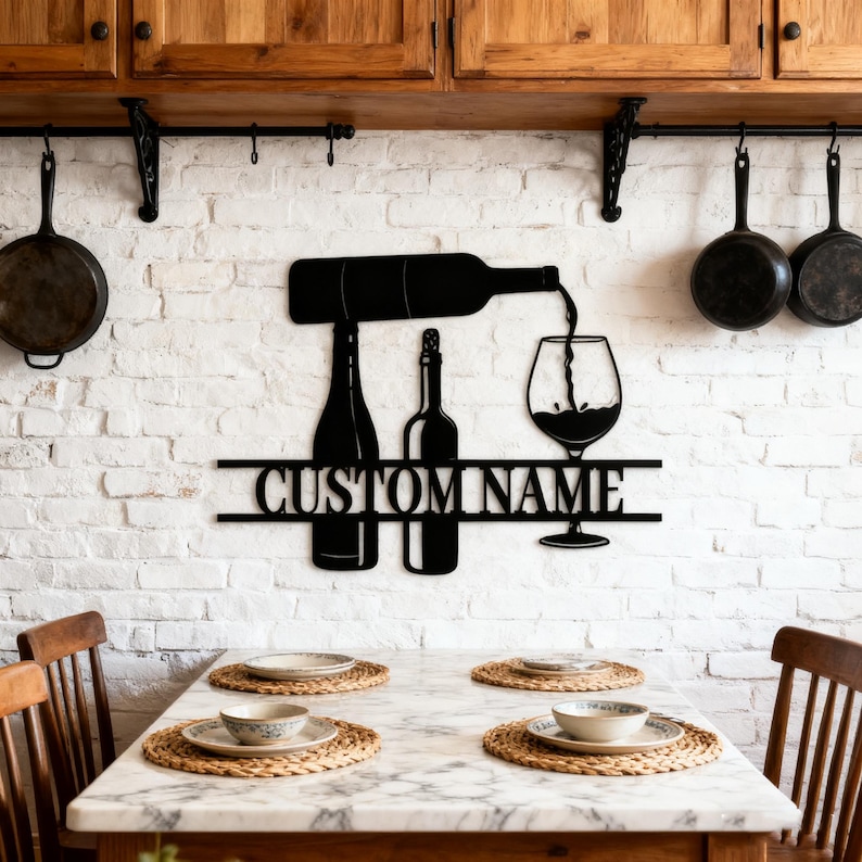 Personalized Wine - Pouring Metal Sign With Custom Name, Wine - Themed ...