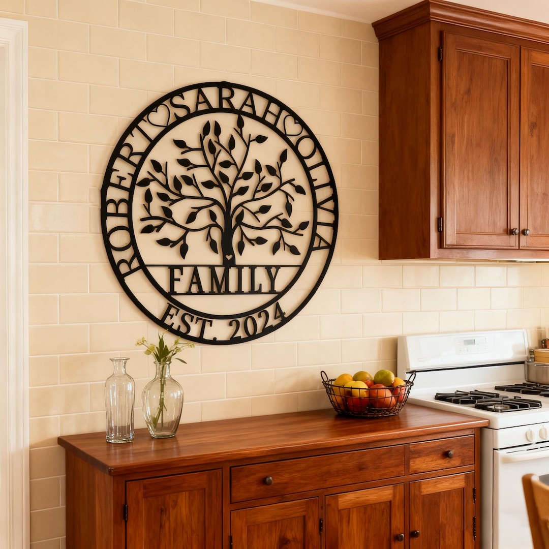 Custom Family Tree Metal Wall Art-custom Name Decor With Bird & Branch ...