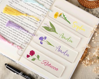 Unique Birth Flower Bookmark,Personalized Floral Bookmark for Women,Acrylic Bookmark Gift, Bridesmaid Gifts,Best Friends Gift,Christmas Gift