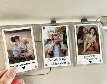Custom Fathers Day Gift For Dad Photo Car Visor Clip, Drive Safe Daddy, Husband Gift Drive Safe Sun Visor Clip, Acrylic Car Accessories