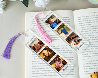 Personalized Photo Bookmark, Custom Acrylic Bookmark with Tassel, Best Friend Gift, Reading Gift, Love Read, Gift for Her