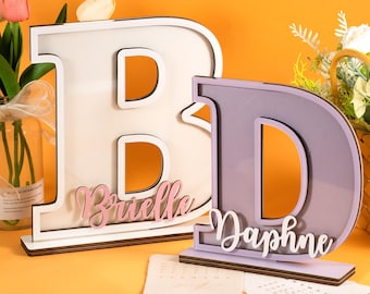 Personalized Wooden Letter Piggy Bank: Custom Name Coin Bank