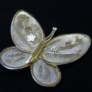 Vintage Butterfly Pin/Pendant Jewelry, Butterfly Pendant, Gold Tone Brooch, Large Insect Pin, Costume Jewelry