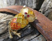Owl Brooch, Great Horned Owl Pin, Halloween Bird Jewelry, Thanksgiving Wear, Autumn Fall Brooch, Tie Scarf Hat Pin, Costume Jewelry, Orange