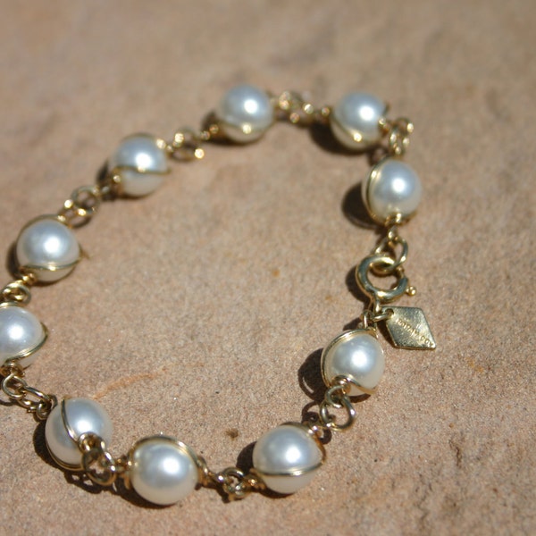 pearl vintage bracelet antique gold