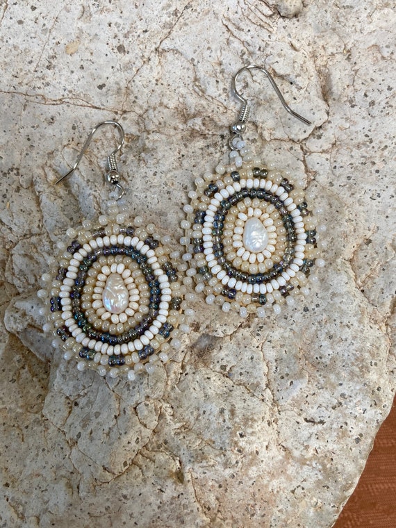 Native American Beaded Earrings, Dangle and Drop,… - image 3