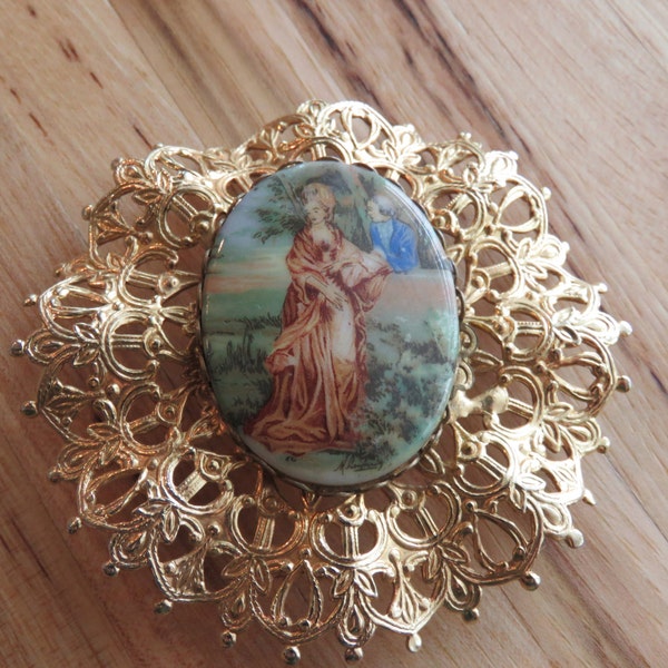Pendentif Vintage Ravissant Limoges Par Fazerat - Années 50 - Occasion