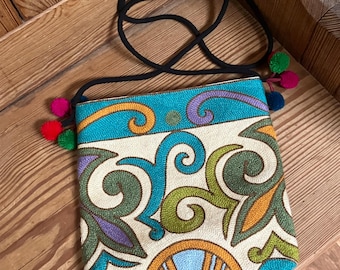 Colorful Shoulder Purse, Multi Colored Purse, Vintage Ladies  Handbag