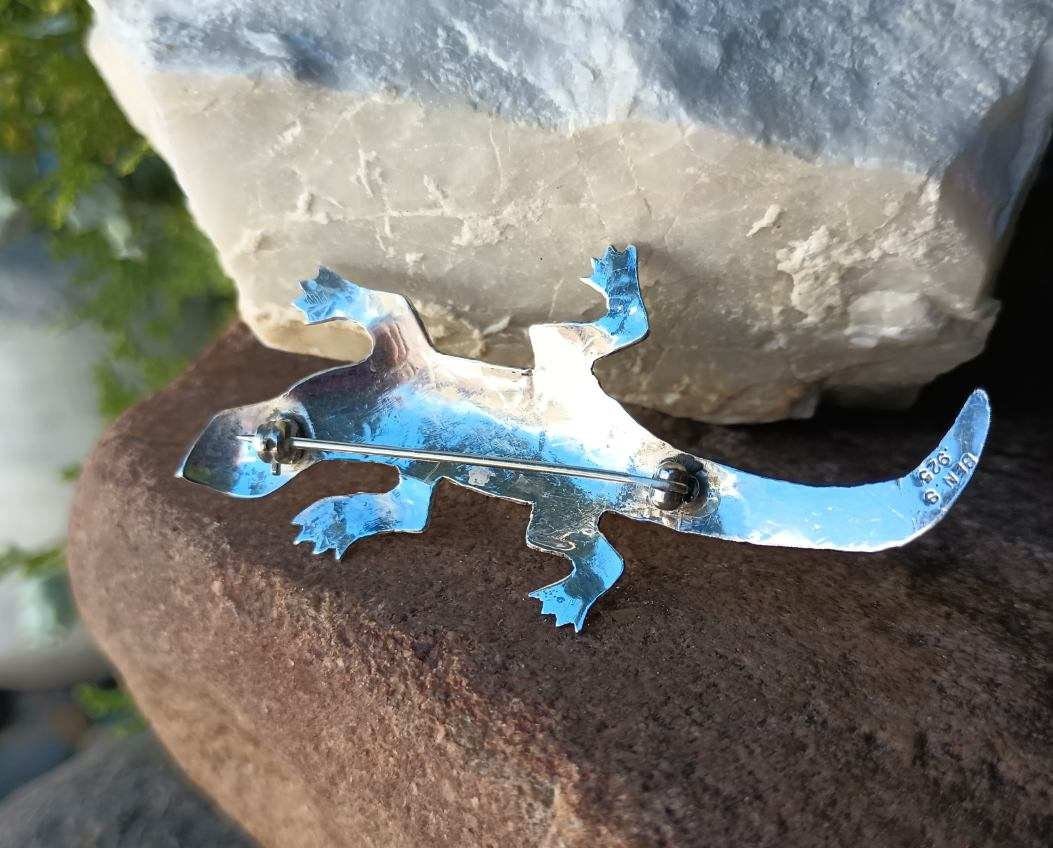 Broche BRO72 lézard en argent - Harpo Paris