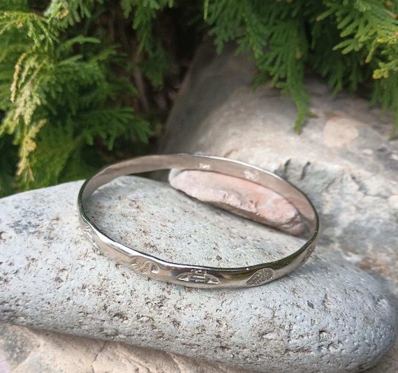 Sterling Silver Bangle Bracelet Hecho En Mexico, Stamped