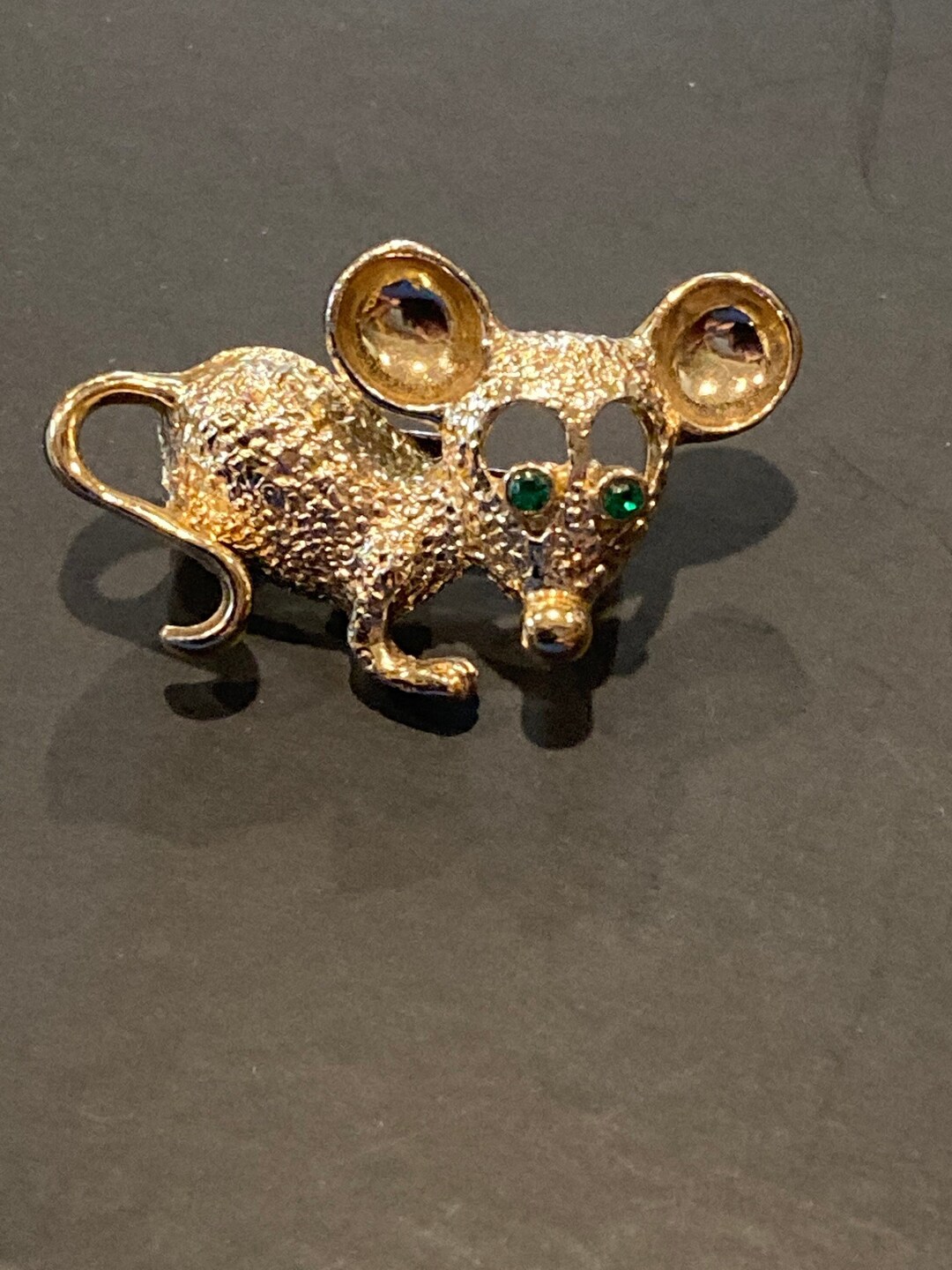 Mouse Pin, Green Eyed Mouse Brooch, Christmas Jewelry, Unisex Pin ...