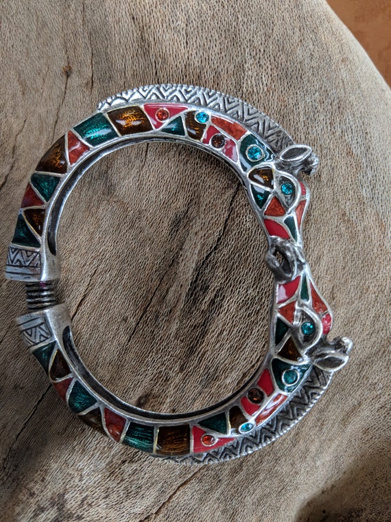 Giraffe Double Head Bracelet, Statement Bangle, S… - image 5
