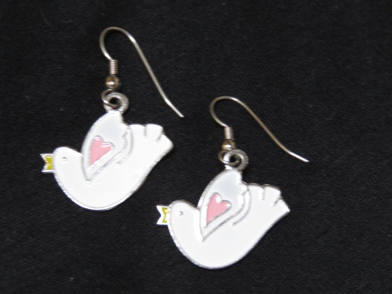 Earrings, dangle earrings, Drop earrings, Dove ea… - image 3