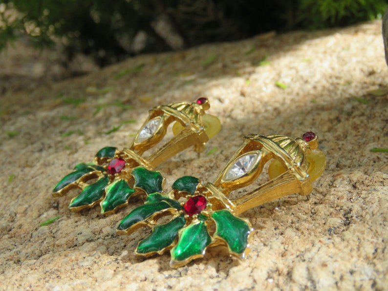 Christmas Lamp Post Earring Xmas Lantern Earrings Pierced Ears Large Holiday Light Stud Earrings Holiday Wear Winter Wonderland Jewelry