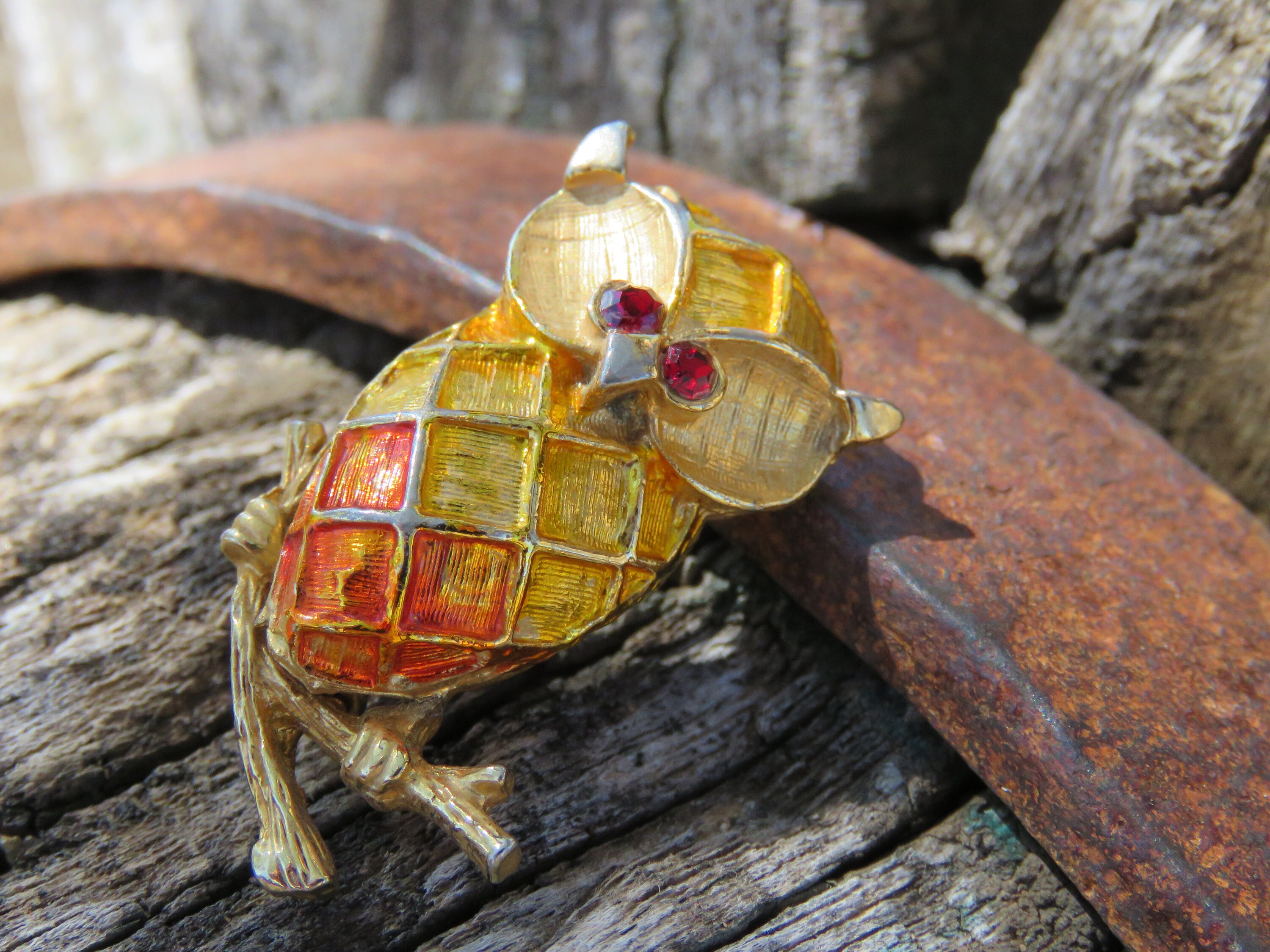 Owl Brooch, Great Horned Owl Pin, Halloween Bird Jewelry, Thanksgiving Wear, Autumn Fall Brooch, Ti