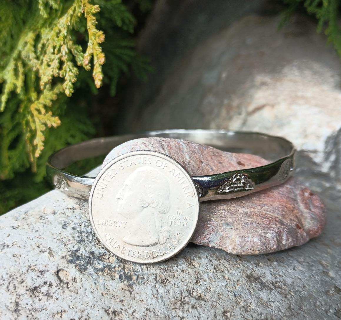 Sterling Silver Bangle Bracelet Hecho En Mexico, Stamped Pyramid and  Rattlesnake, Snake, Vintage Mexican Jewelry 925, Size 8.25, Stackable 