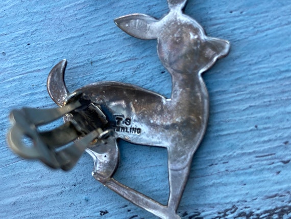 T.S. Sterling Silver Deer Earrings, Clip On Earri… - image 7