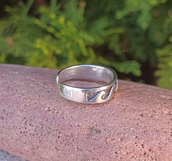 Toe Ring, Rolling Wave Sterling Silver Toe Ring, … - image 3