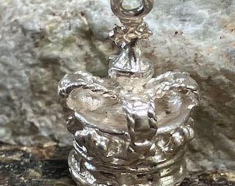 Sterling Silver Crown Charm, 925 Bracelet Charm, Ladies Accessories