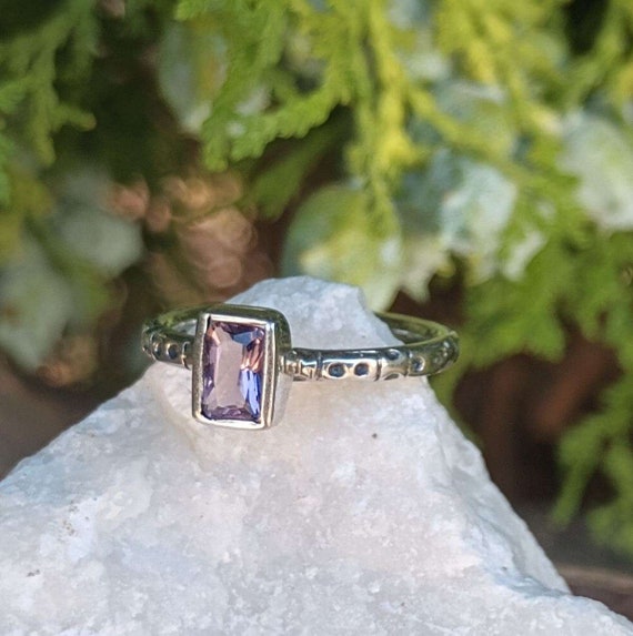 Sterling Silver Amethyst Ring, Vintage 925 Jewelry